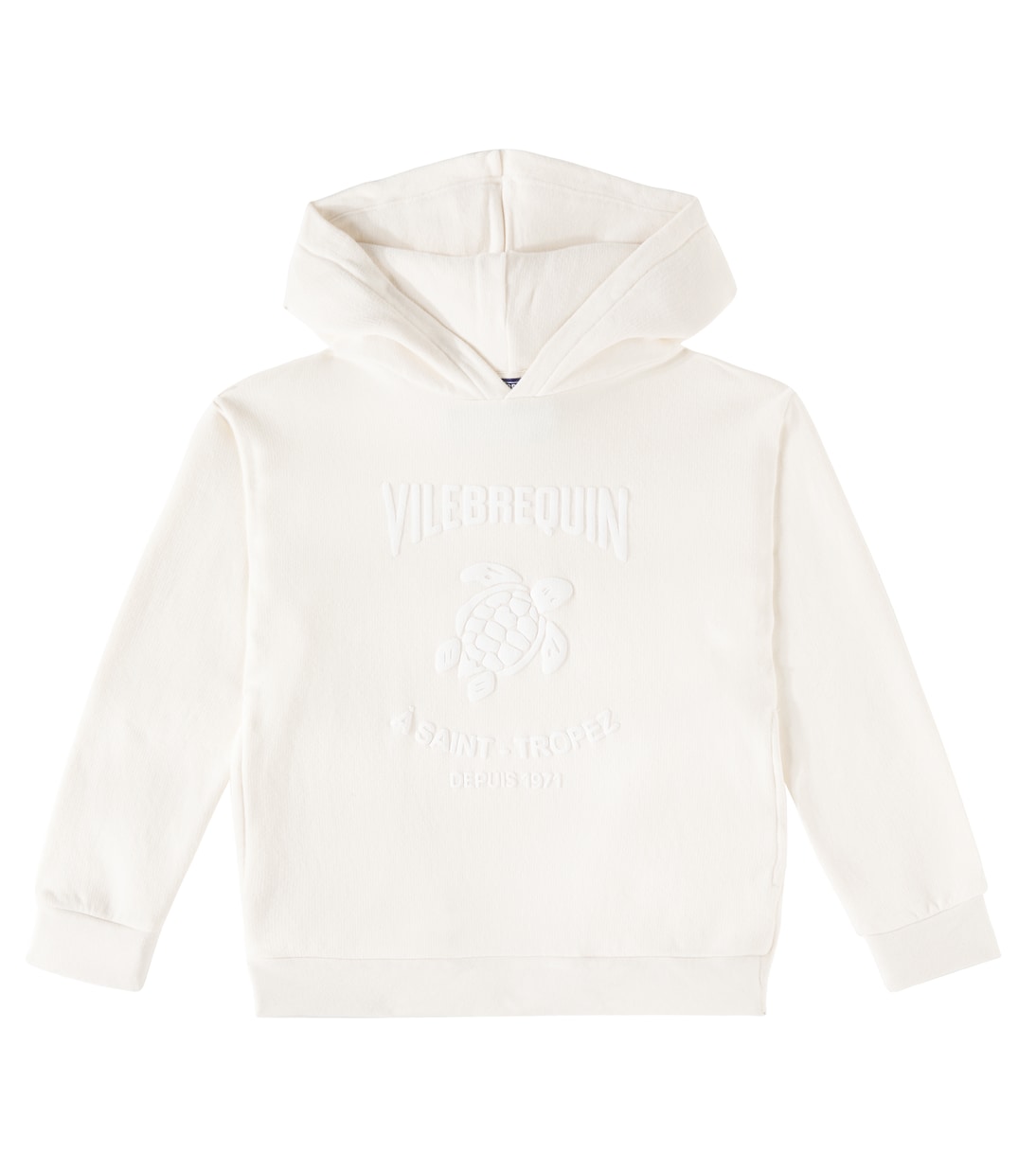 

Логотип хлопковый худи из флиса Vilebrequin Kids, Off - White