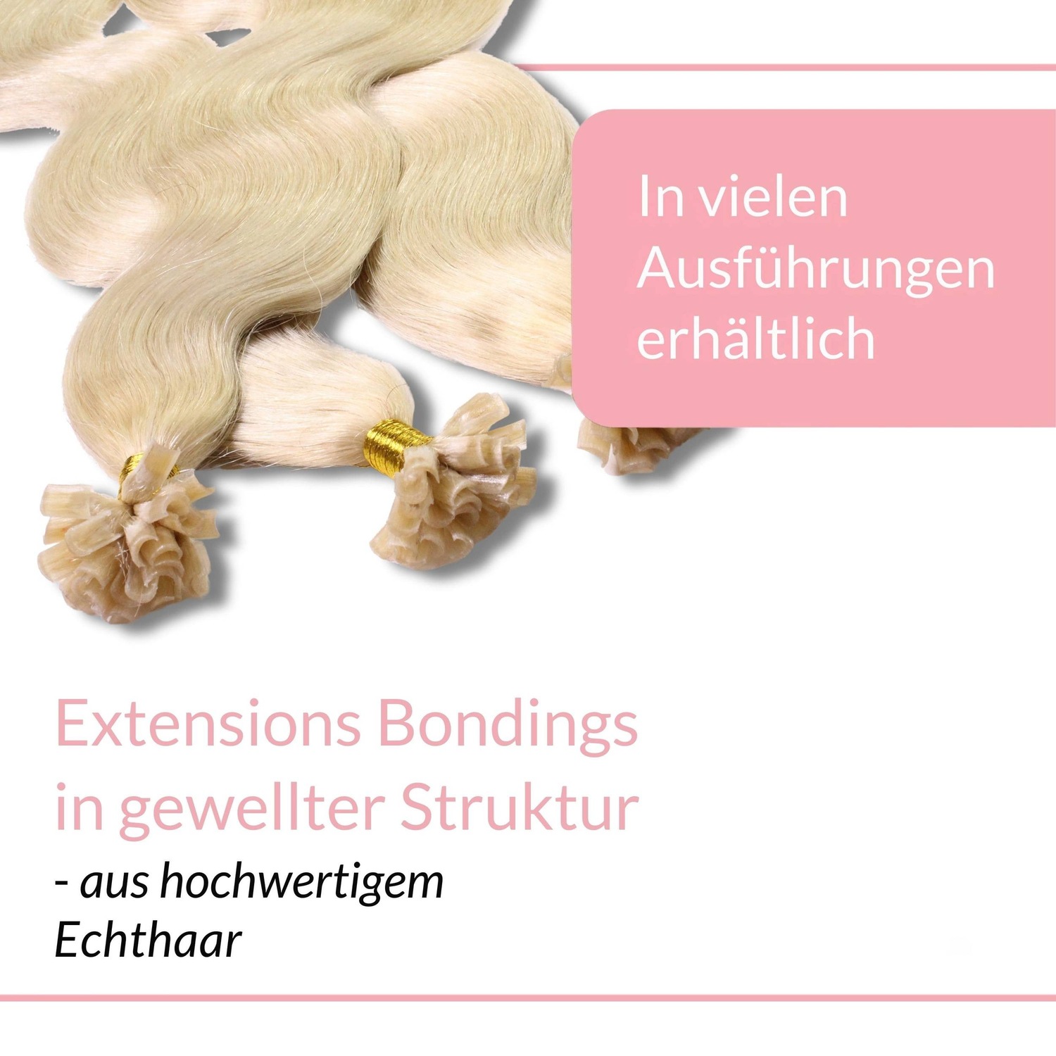 Накладные волосы bonding extensions echthaar #10/0 hell-lichtblond 1g Hair2Heart, 60cm, количество 25 шт. — фото 3