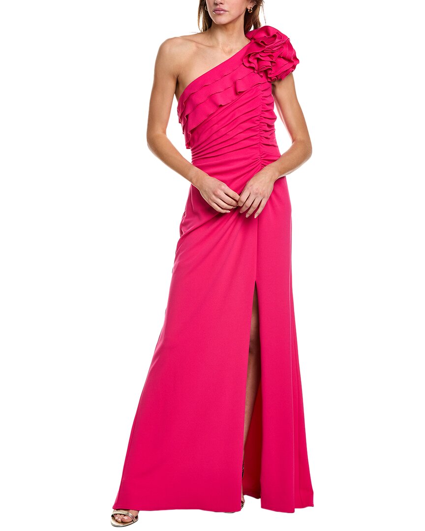

Однотонное платье на одно плечо Tadashi Shoji, розовый