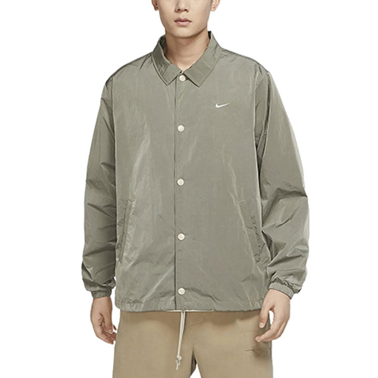 Куртка Men's Nike Solid Color Buckle Lapel Jacket Autumn Rattan Color DQ5006-206 — фото 4