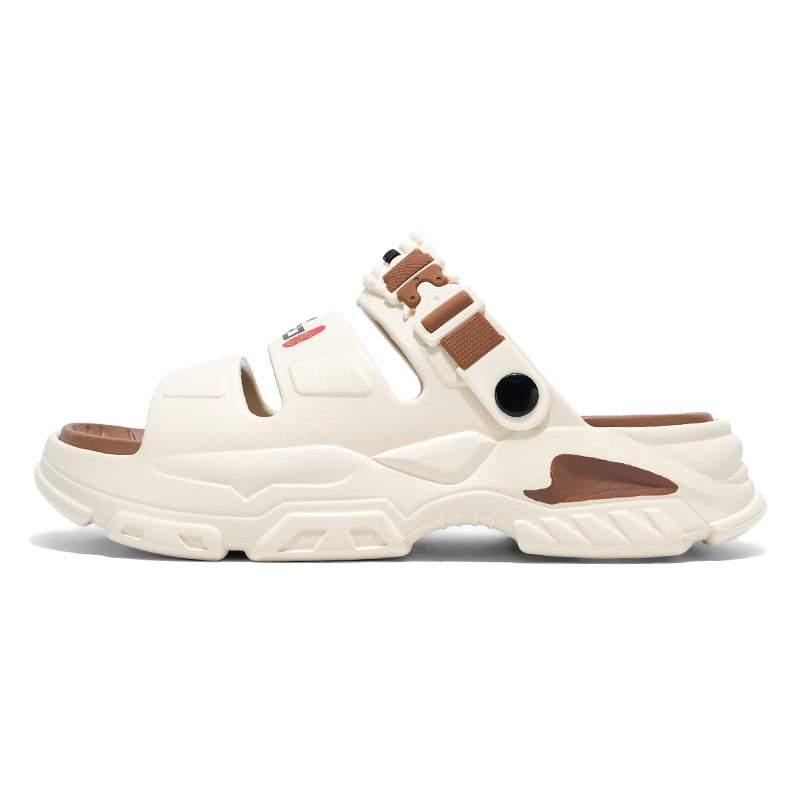 

NANJIREN Пляжные сандалии мужские черно-бежево-коричневые, цвет Beige Brown