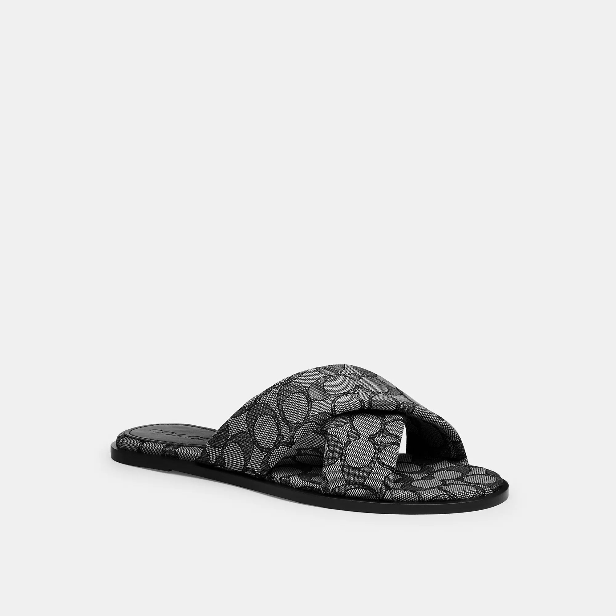 Coach Outlet Link Criss Cross Slide In Signature Jacquard, черный