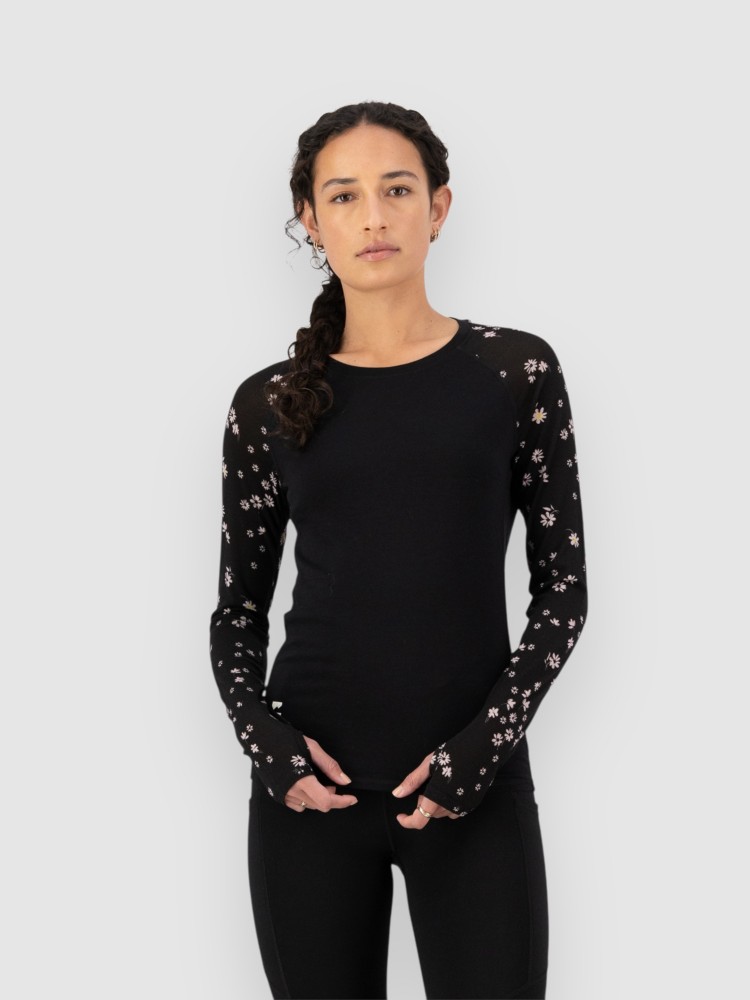 

Функциональная рубашка Mons Royale Bella Merino Funktionsshirt, black daisy