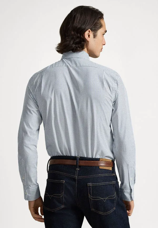 Рубашка из эластичного поплина в клетку, сшитая на заказ. Polo Ralph Lauren, White New/Classic Navy — фото 4