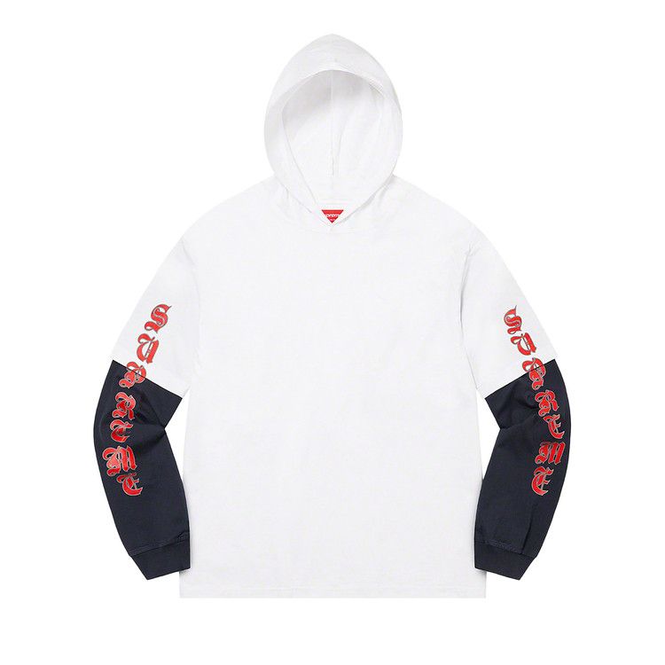 

Топ Supreme Layered Hooded Long-Sleeve Top, White
