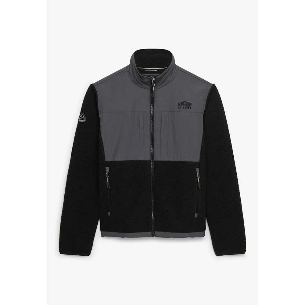 Флисовая куртка Superdry Hybrid Trekker, серый — фото 3