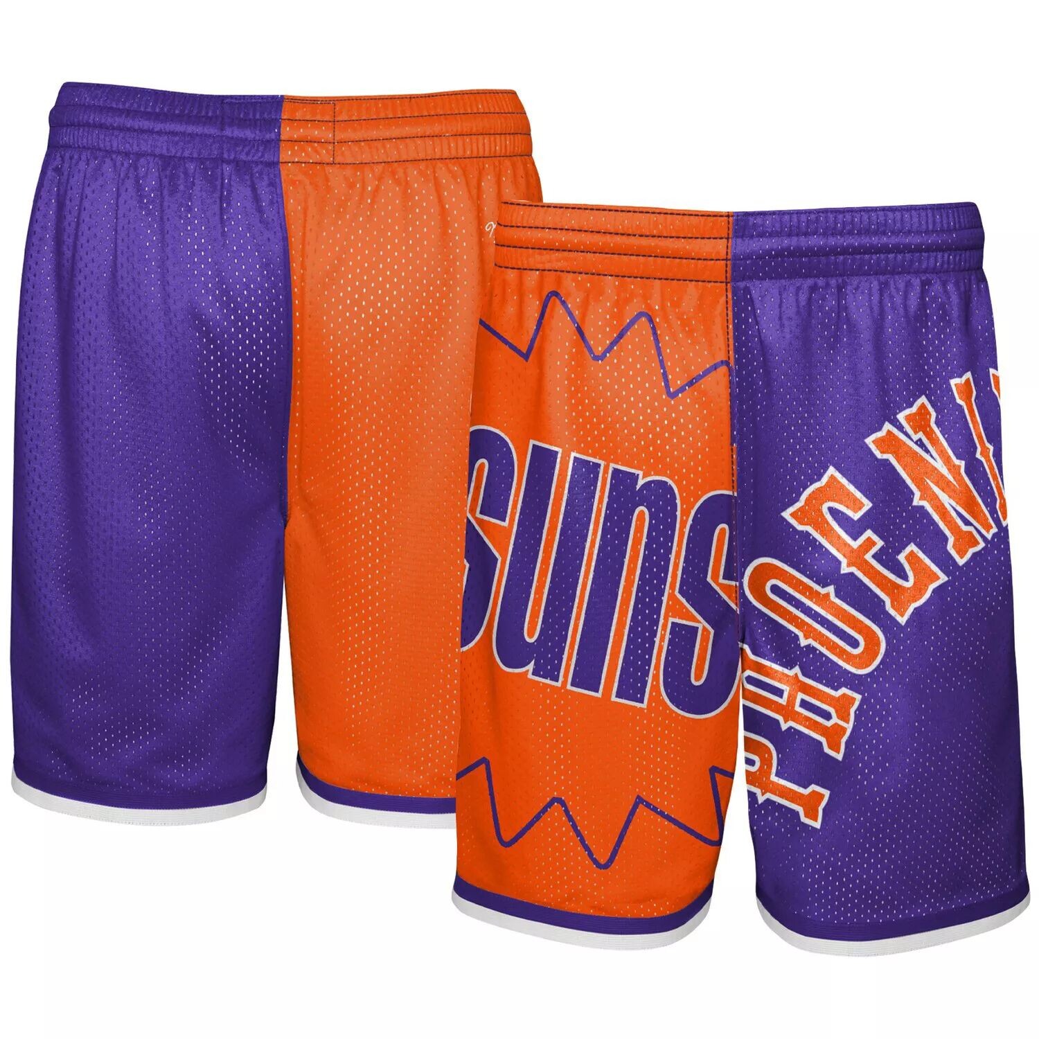 

Молодежные шорты Mitchell & Ness оранжево-фиолетового цвета Phoenix Suns Hardwood Classics Big Face 5.0