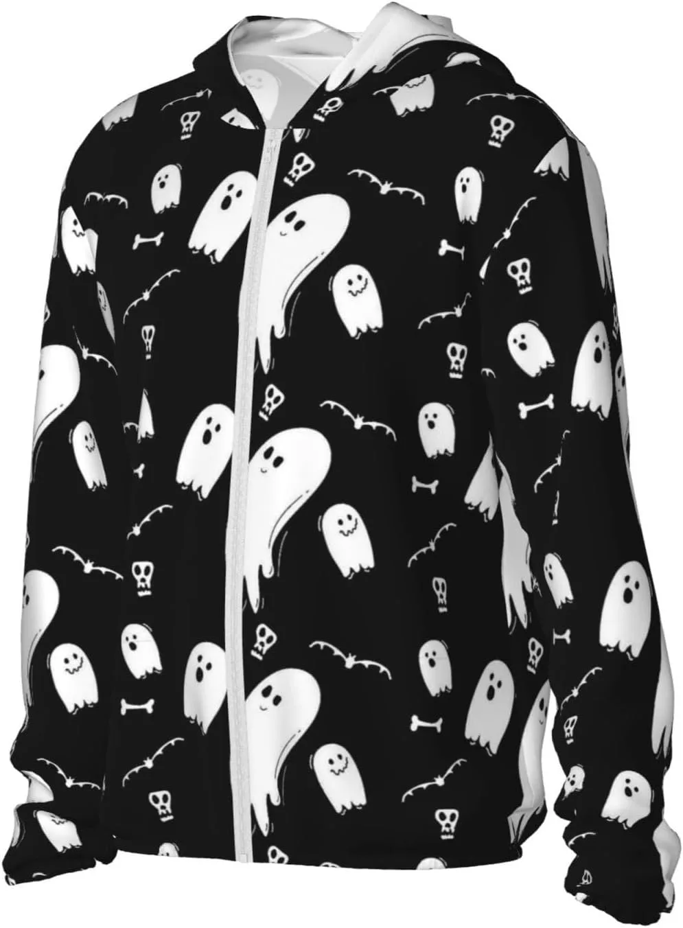 Толстовка Ghost Halloween с защитой от солнца, длинный рукав, легкая спортивная одежда с молнией для мужчин и женщин — фото 3