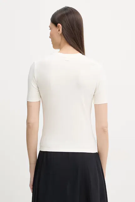 Футболка с коротким рукавом из модала Calvin Klein, бежевый — фото 3