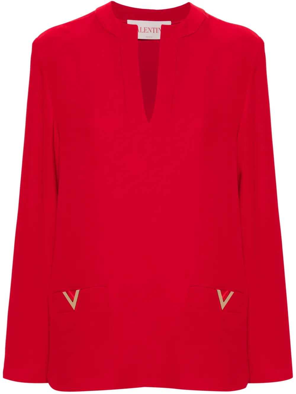 

Шелковая блузка с логотипом VLogo Signature VALENTINO GARAVANI, красный