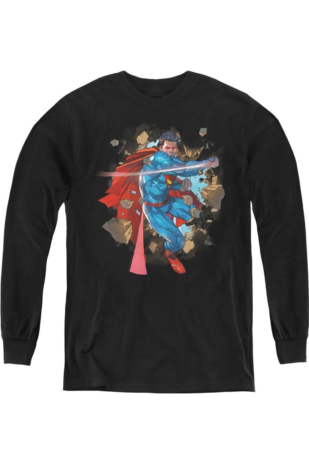 

Футболка с длинным рукавом для детей Superman Rock Breaker Gildan, черный