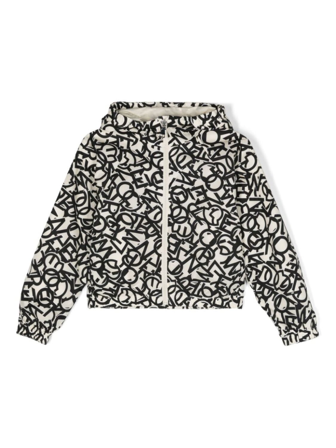 

Moncler Enfant куртка с капюшоном и логотипом, нейтральный цвет