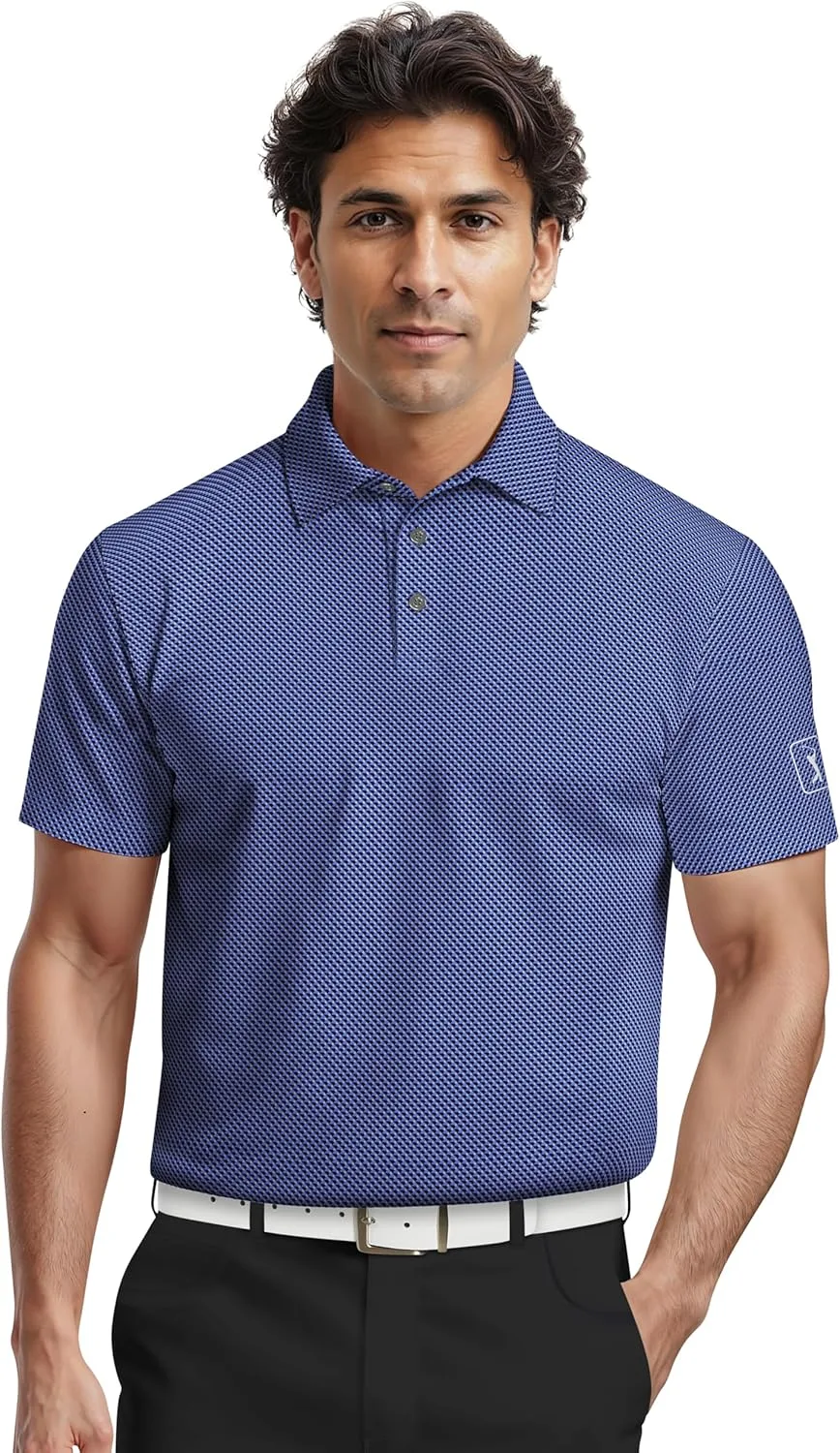 

Мужская поло для гольфа PGA Tour с гео-принтом и Moisture Wicking Fabric