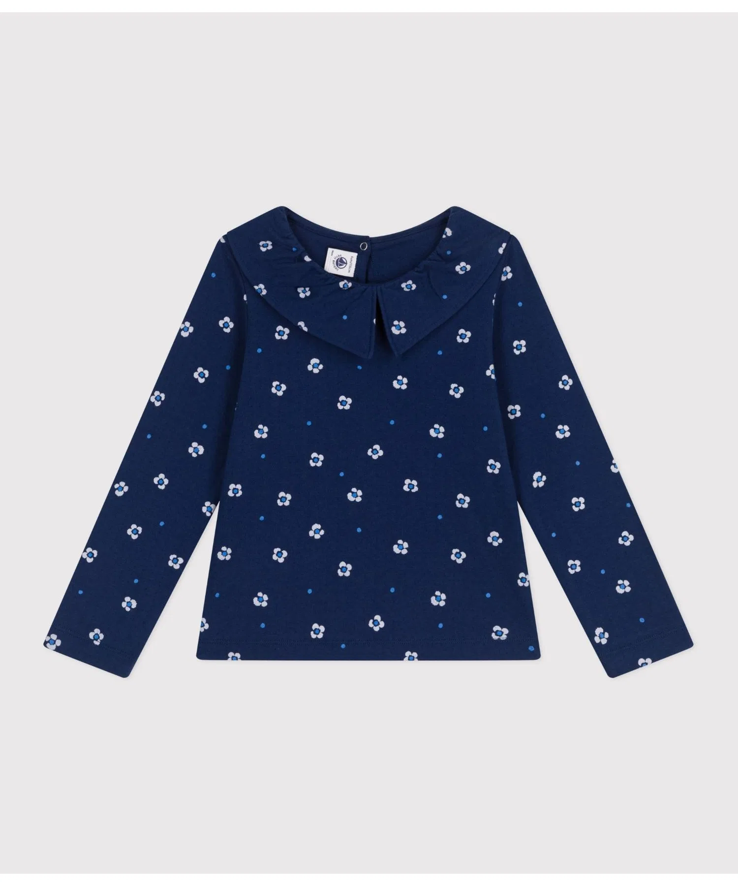 Детская футболка с длинным рукавом Petit Bateau с цветочным принтом