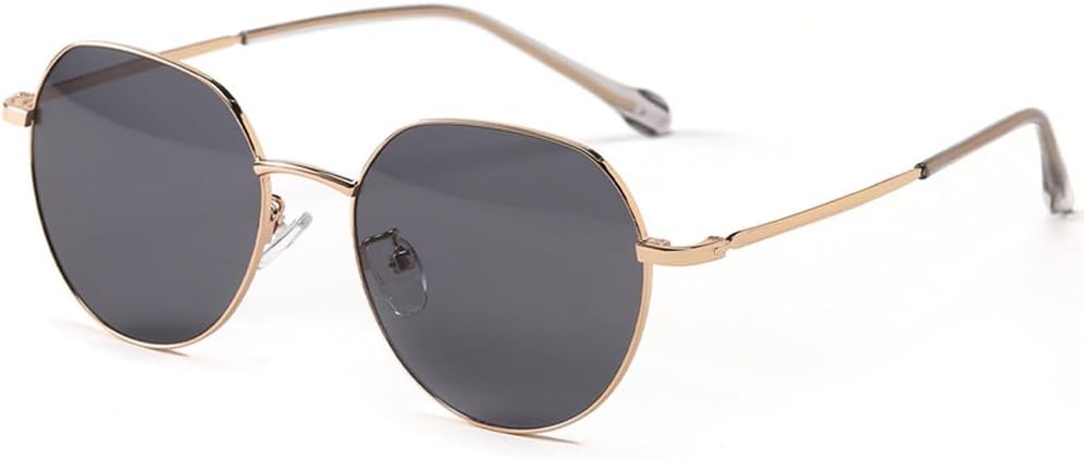 

Ретро-солнцезащитные очки в узкой оправе для мужчин и женщин, металлические овальные солнцезащитные очки, классический винтажный стиль, защита от УФ-излучения UV400 для использования на открытом воздухе TKKTLLT, Gold Grey