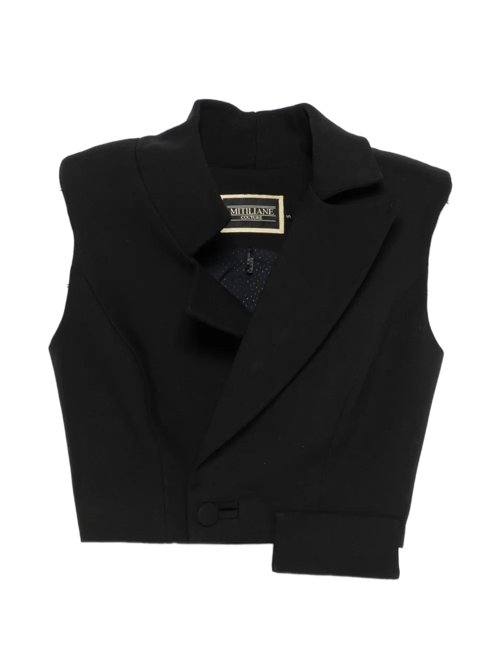 

Короткий жилет асимметричного кроя Mitiliane Couture, черный