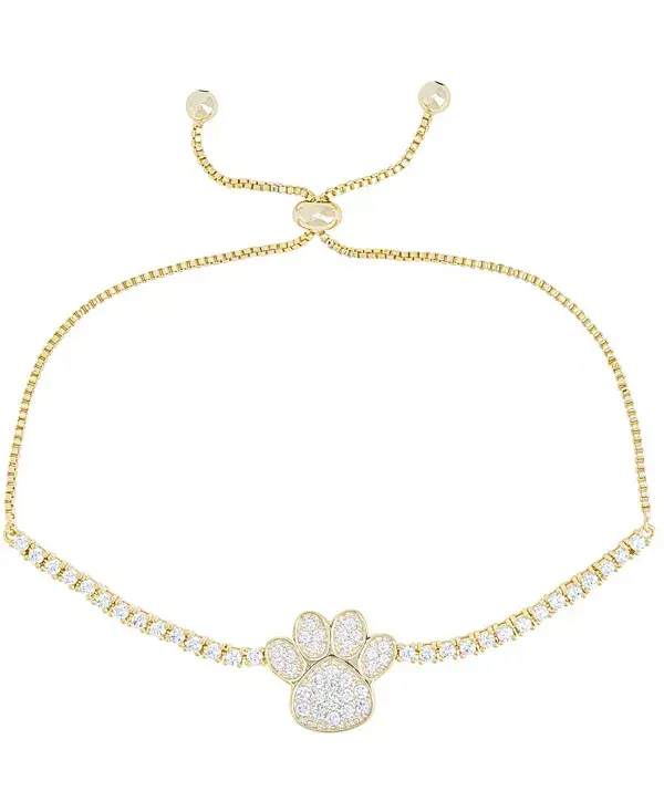 

Регулируемый браслет-боло с кубическим цирконием в форме лапы из тонкого золота Macy'S, gold