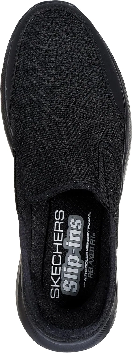 Мужские кроссовки Skechers Equalizer 5.0 Drayze Hands-Free Slip in Trainers, Black Mesh Duraleather Black Trim — фото 3