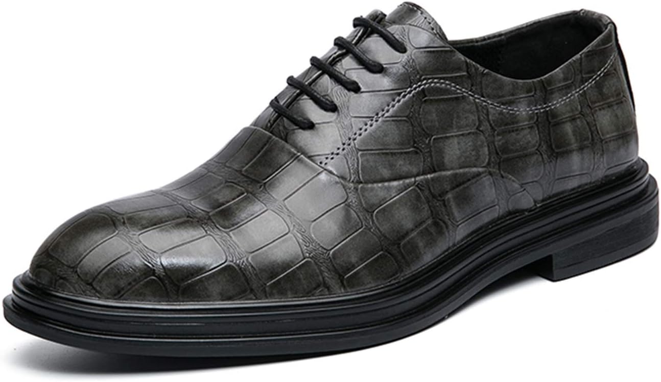 

Мужские туфли на шнуровке с тиснением под крокодила, с круглым носком, из искусственной кожи, противоскользящие, низкие, для выпускного Zuzala, хаки