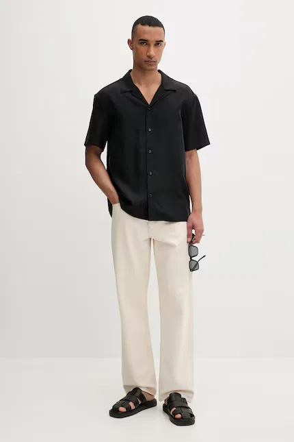 Рубашка из модала Calvin Klein, черный — фото 2