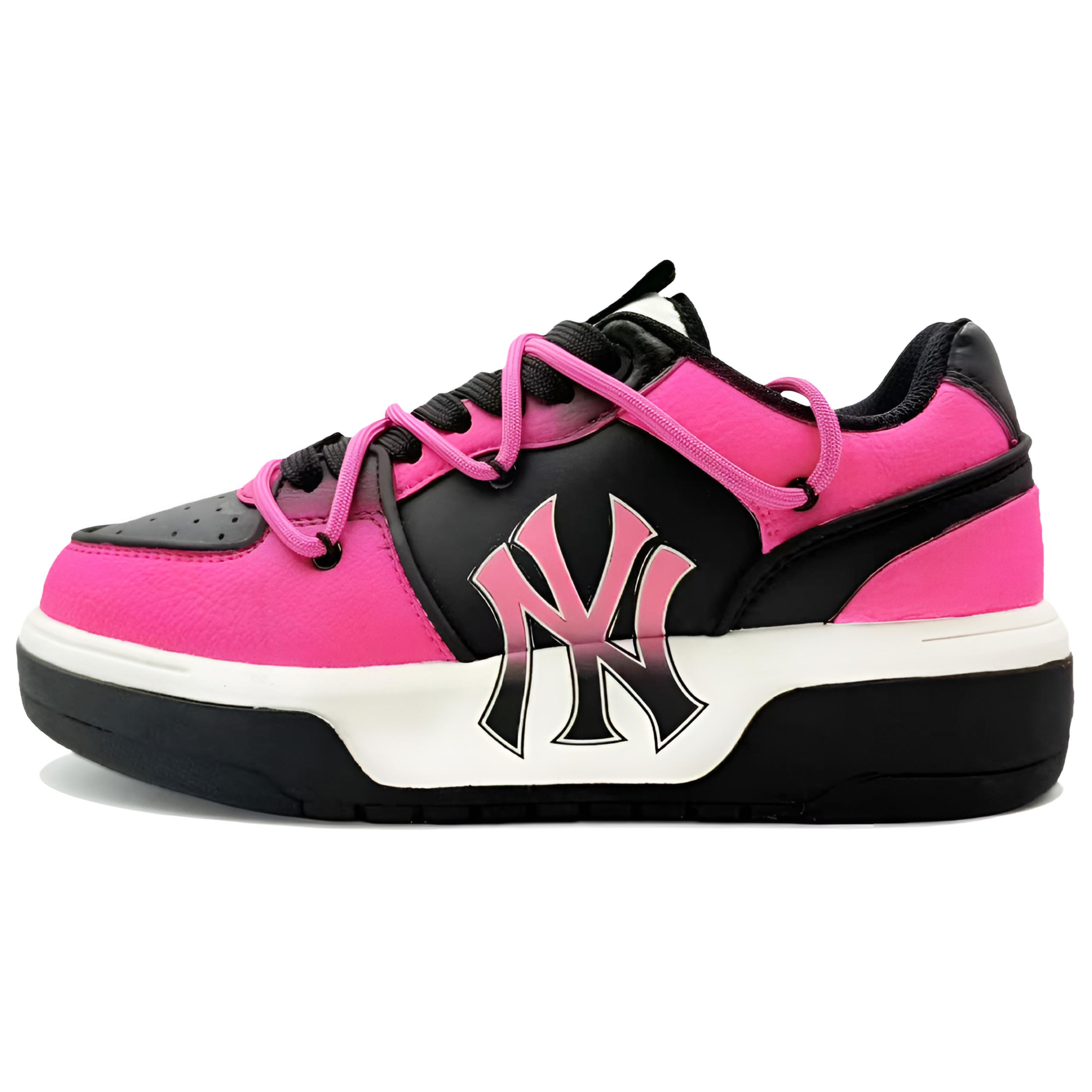 Износостойкие низкие скейтерские кроссовки Chunky Liner Unisex Black Pink MLB, черный/розовый — фото 3