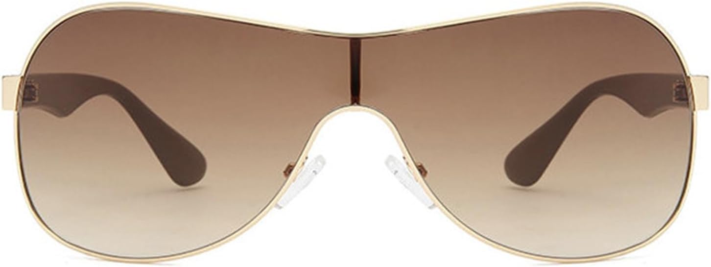 

Willochra — большие цельные солнцезащитные очки-щит для женщин, уникальные солнцезащитные очки для мужчин в стиле ретро, ​​очки-пилот с градиентным переходом цвета, Brown