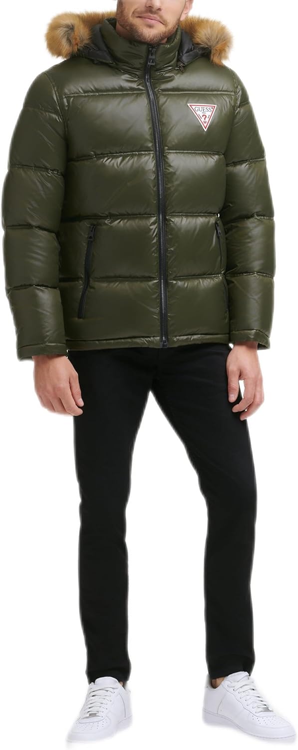 

Мужская утепленная пуховик Guess с защитой от дождя, Army Green