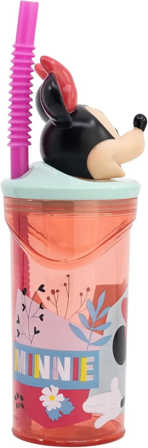 Детская кружка многоразовая BPA-Free пластик 430 мл с 3D фигуркой на крышке Minnie Mouse Being More Minnie Mouse Stor — фото 2