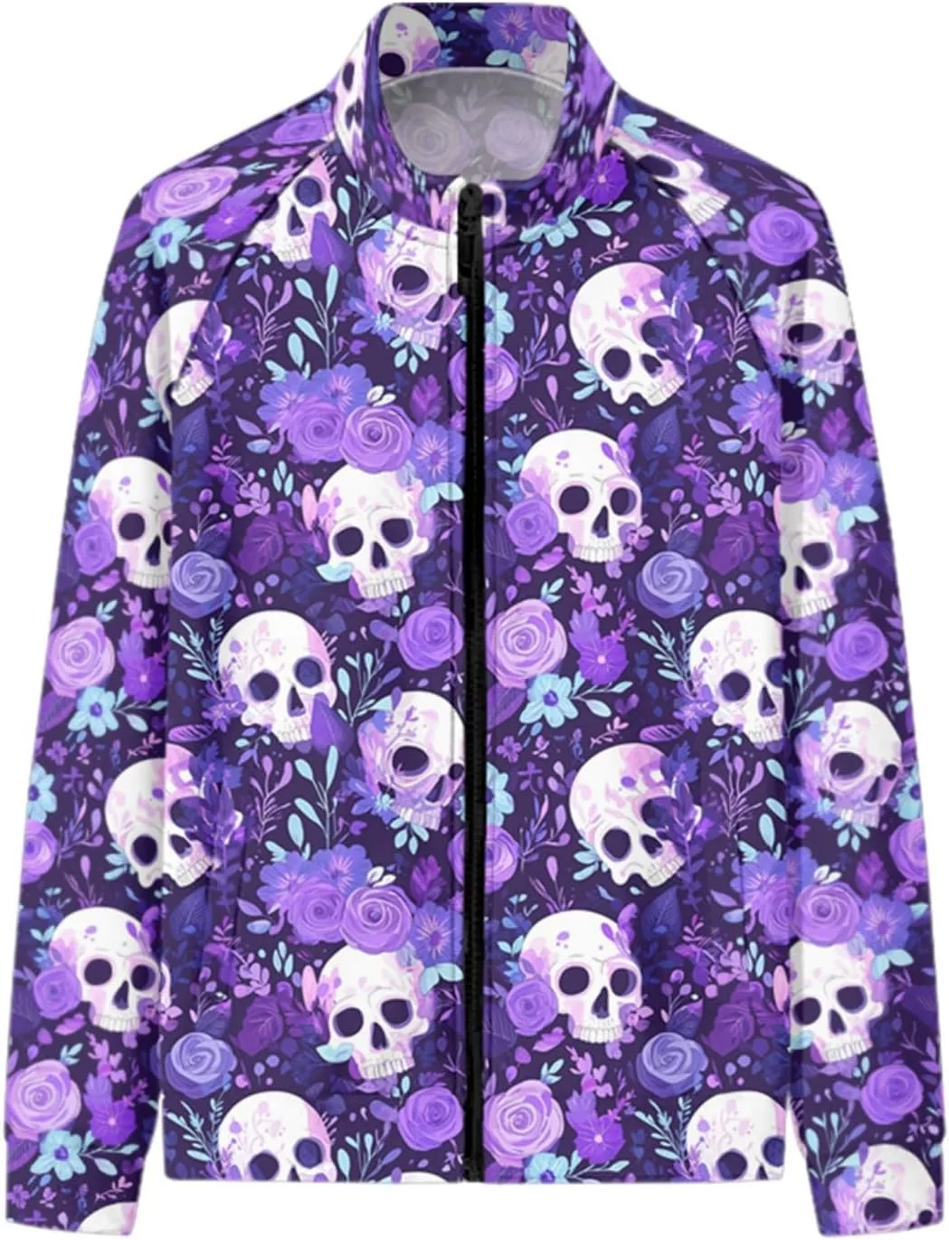 

SIAOMA худи с принтом черепа для мужчин, стойка, молния