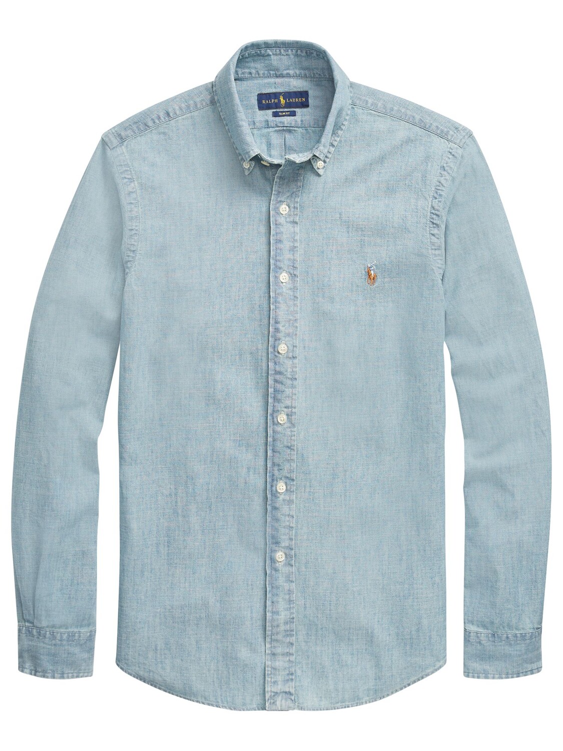 Рубашка приталенного кроя Polo Ralph Lauren Chambray, шамбре — фото 4
