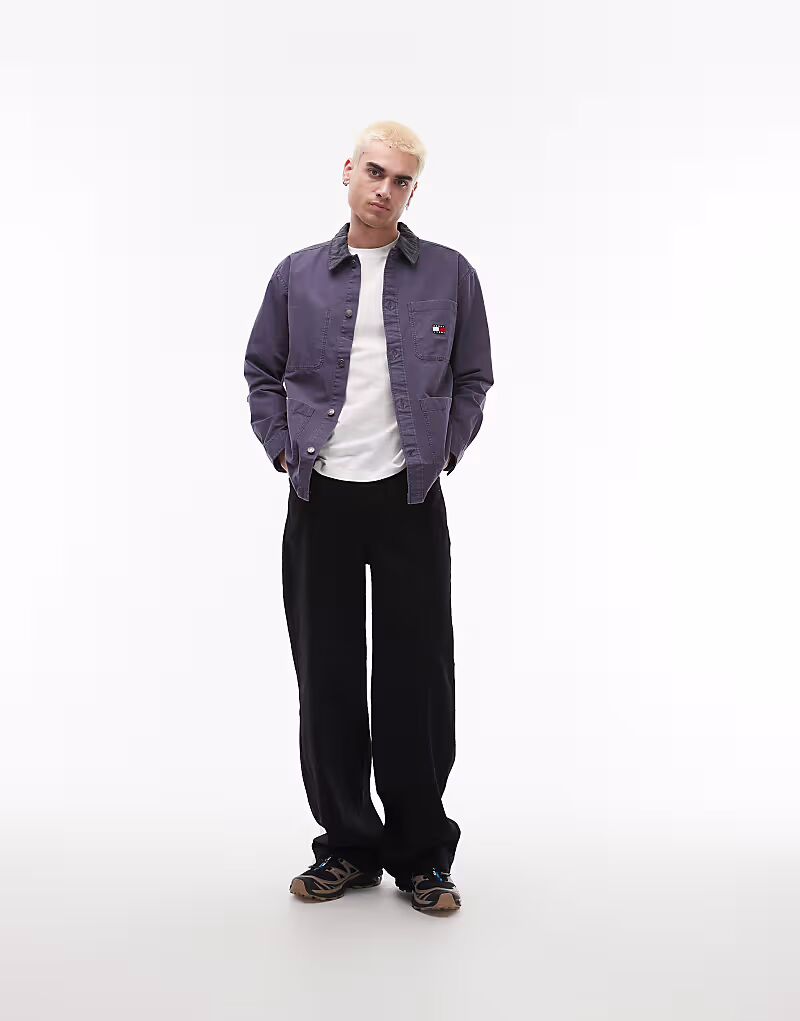 

Вельветовая рубашка Tommy Jeans черного цвета с потертостями