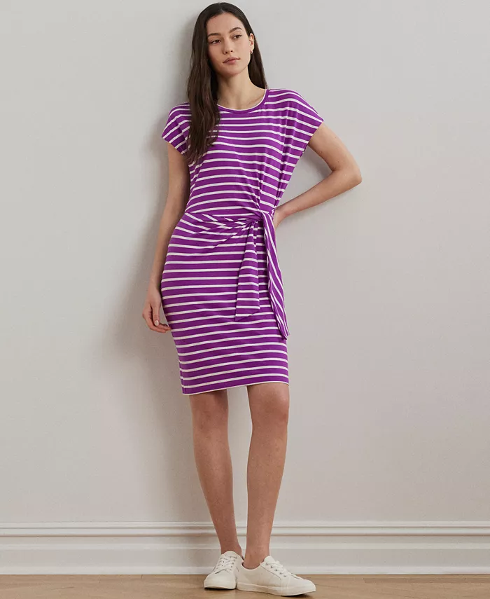 

Женское платье из джерси с полосками и запахом Lauren Ralph Lauren, фиолетовый
