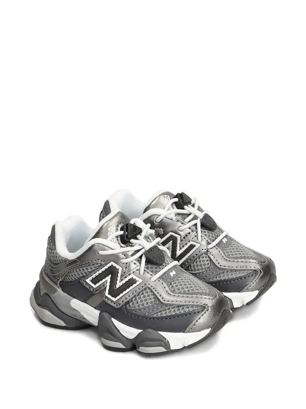 Кроссовки 9060 на шнуровке-банджи New Balance Kids, серый — фото 2