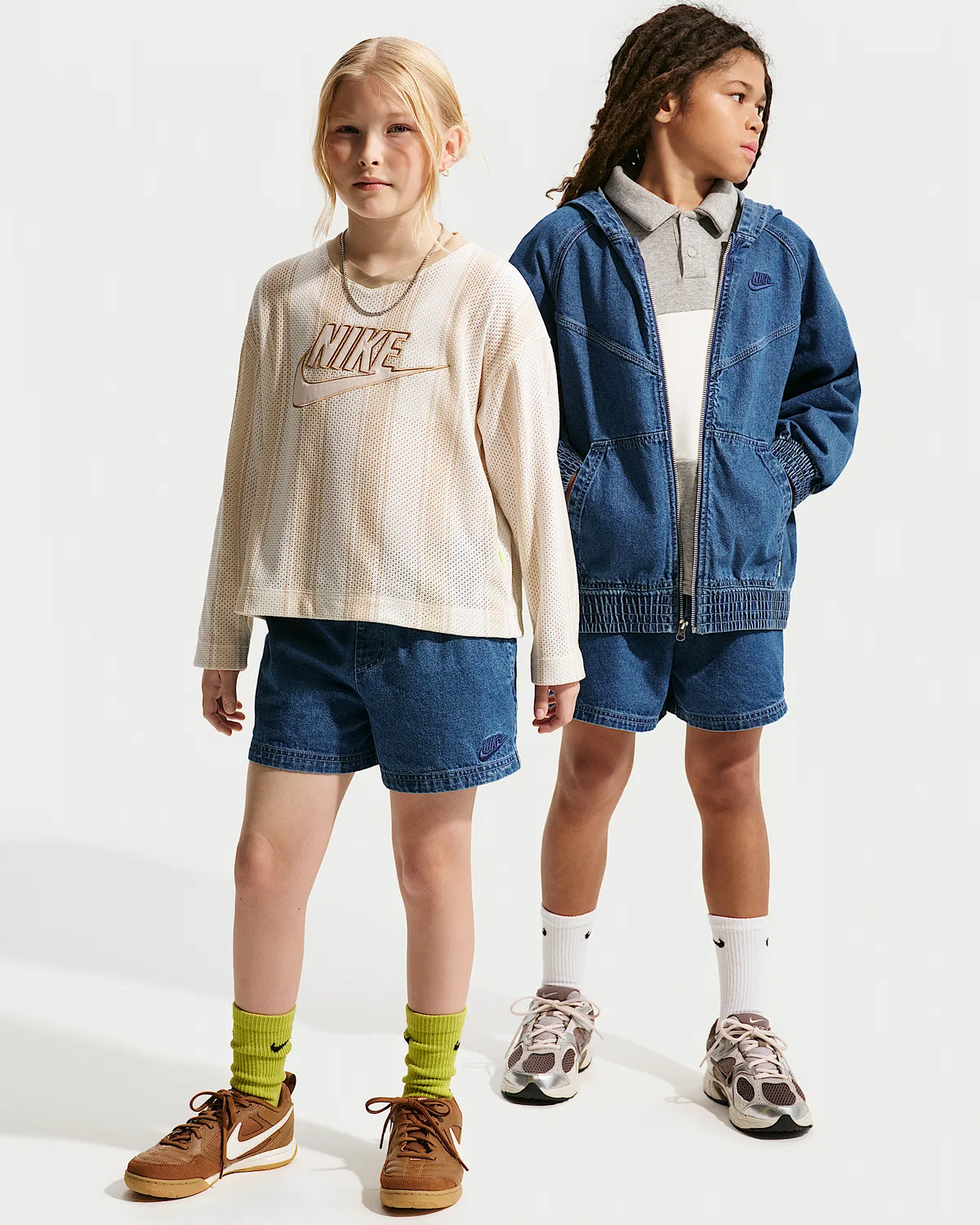 Детские джинсовые шорты Nike Sportswear Collection, Mystic Navy/Mystic Navy/Aegean Storm/Coastal Blue