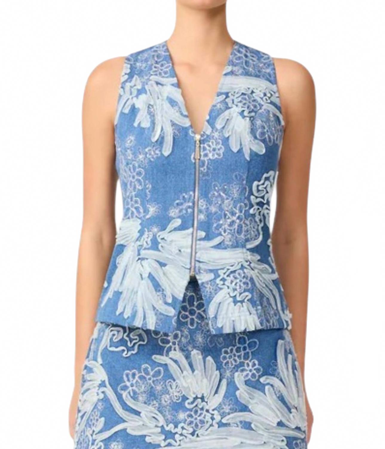 

Топ Anneliese без рукавов в сине-белом цвете ELLIATT