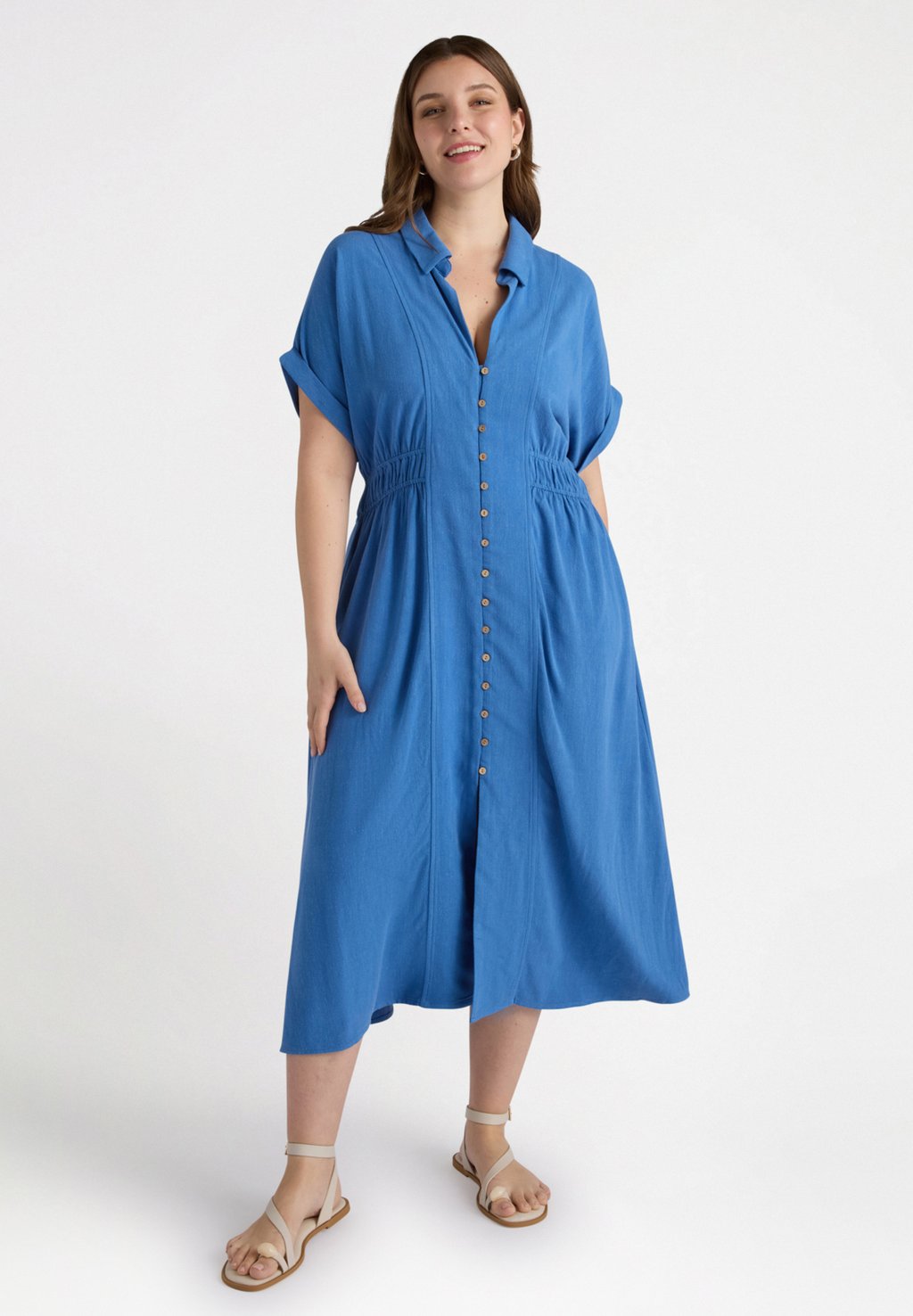 

Платье-рубашка CON BORDO IN VITA Fiorella Rubino, синий