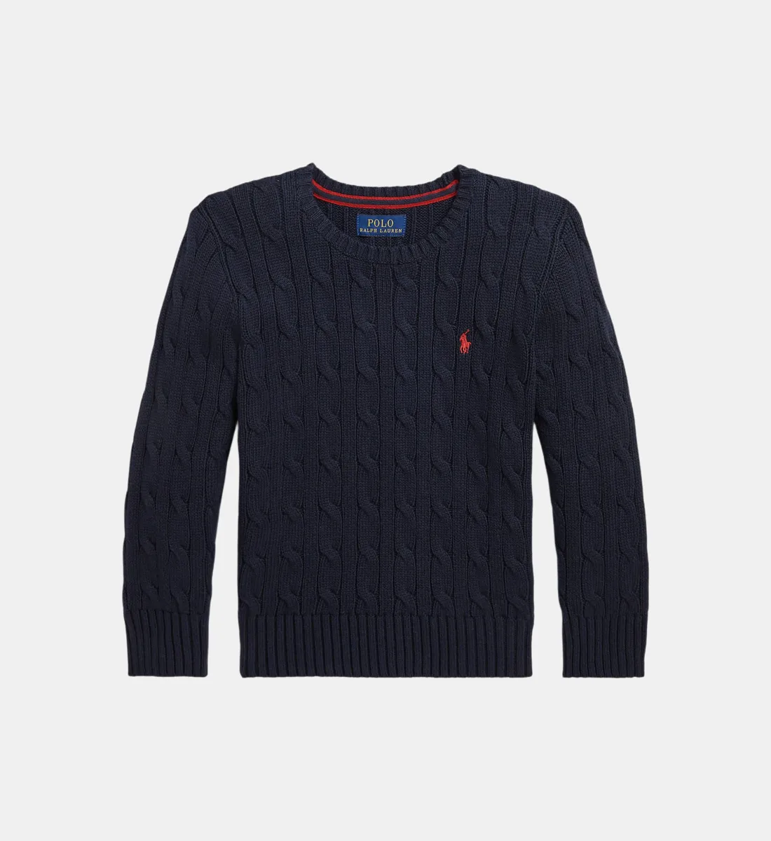 Прямой джемпер из витого (крученого) хлопка POLO RALPH LAUREN, синий