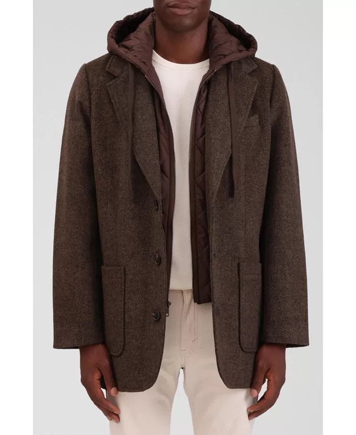 

Мужская худи-пальто из шерстяной смеси Bagatelle Homme, коричневый