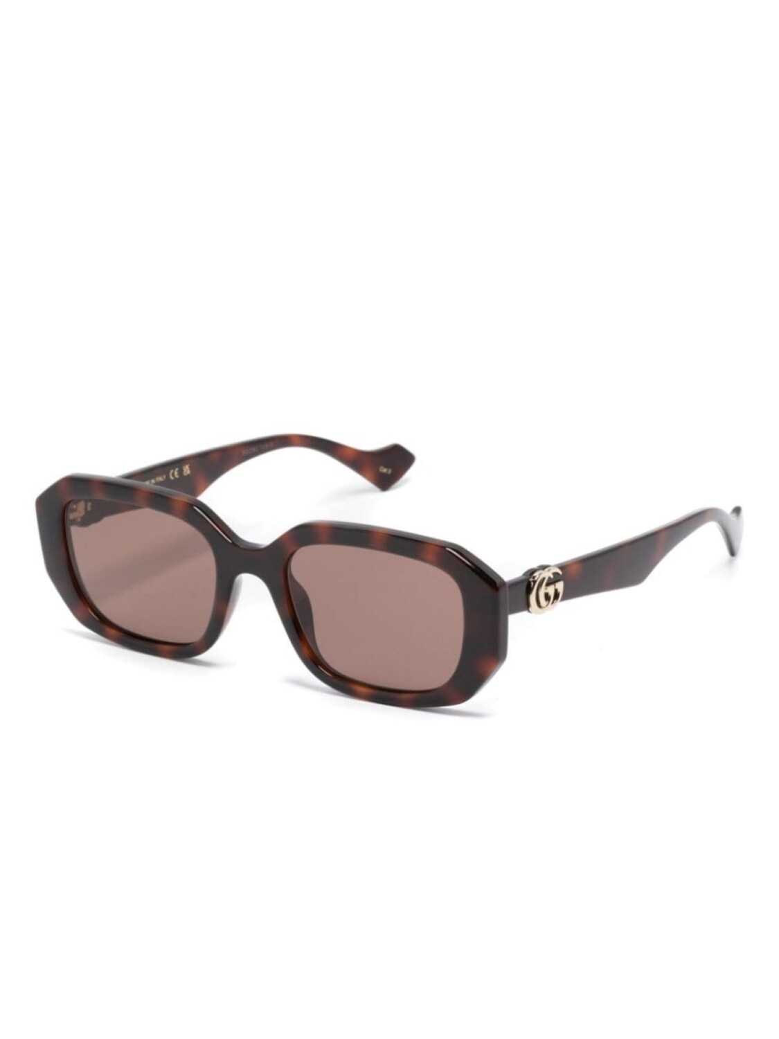 Gucci Eyewear солнцезащитные очки в геометричной оправе, коричневый — фото 2