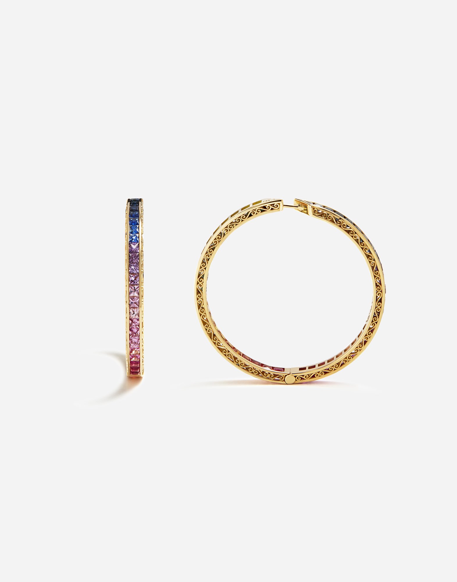 Серьги rainbow18-каратное желтое золото и разноцветные сапфиры Dolce & Gabbana, золото — фото 2