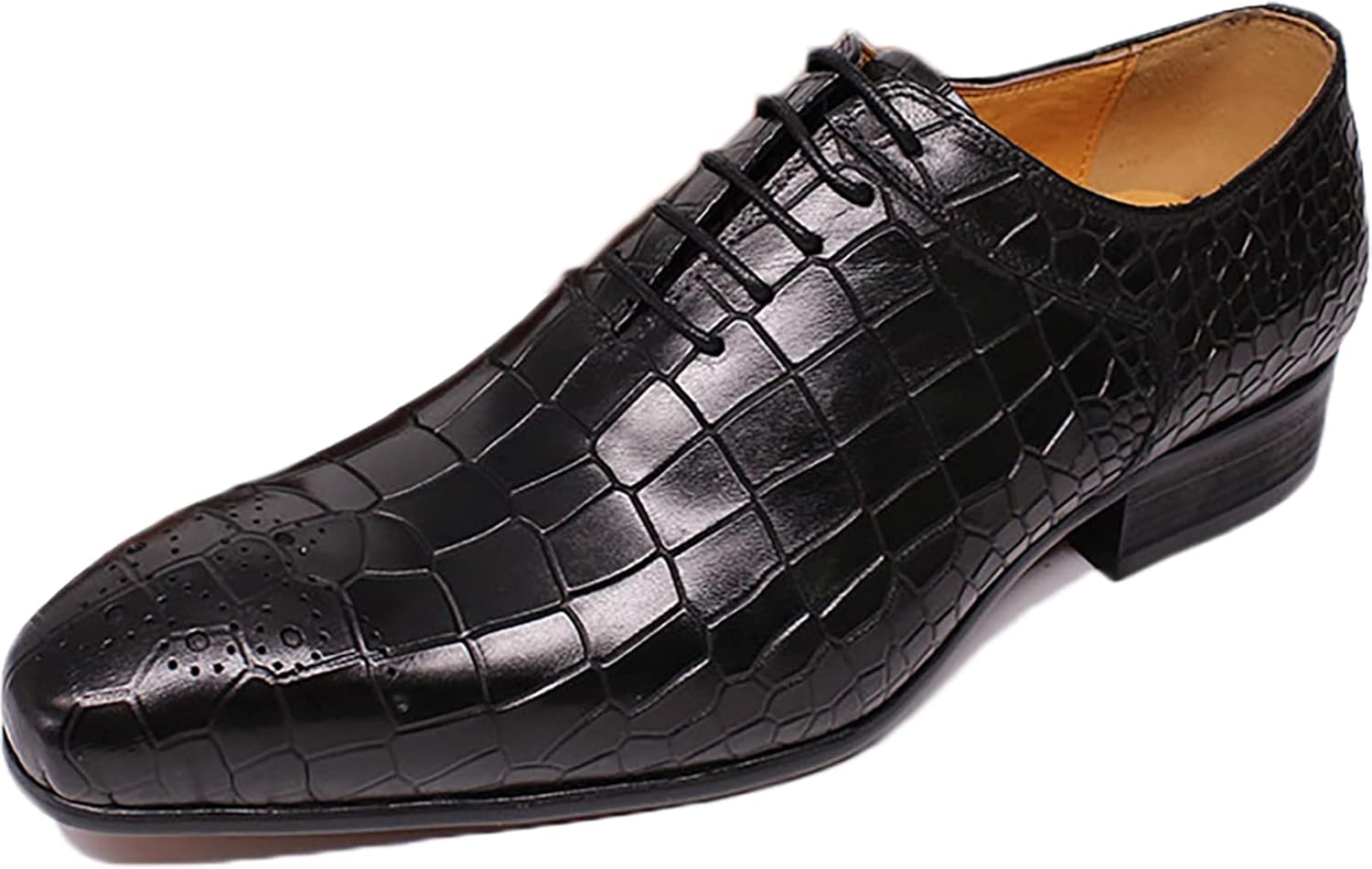 

Мужские классические туфли на шнуровке, повседневные дерби с крыльями, деловые, для свадьбы и вечеринки, оксфорды, черные - 42 Generic