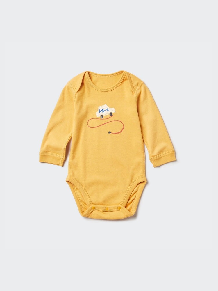 

Боди newborn joy of print с принтом Uniqlo, цвет 44 желтый
