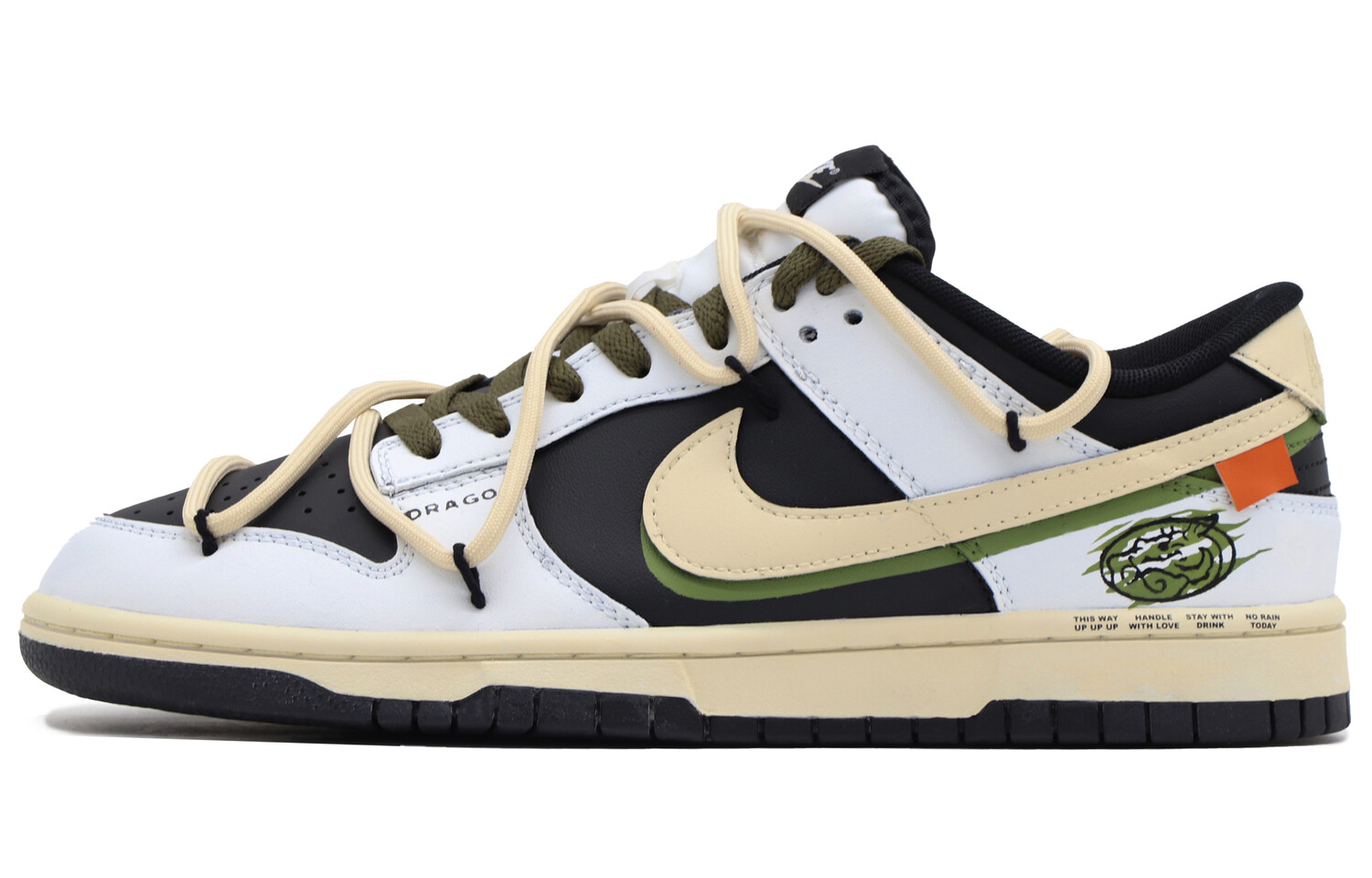 

Кроссовки Nike Dunk Skateboard Shoes Men Low-Top Black White Green