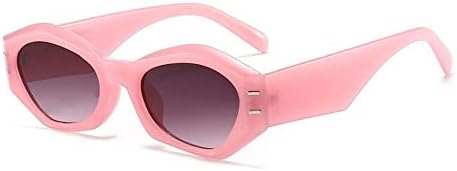 

Солнцезащитные очки Polygon для женщин, винтажные, неправильной формы, желейного цвета, мужские, в маленькой оправе, с защитой от УФ-излучения UV400 MTZJH, Jelly Pink Grey