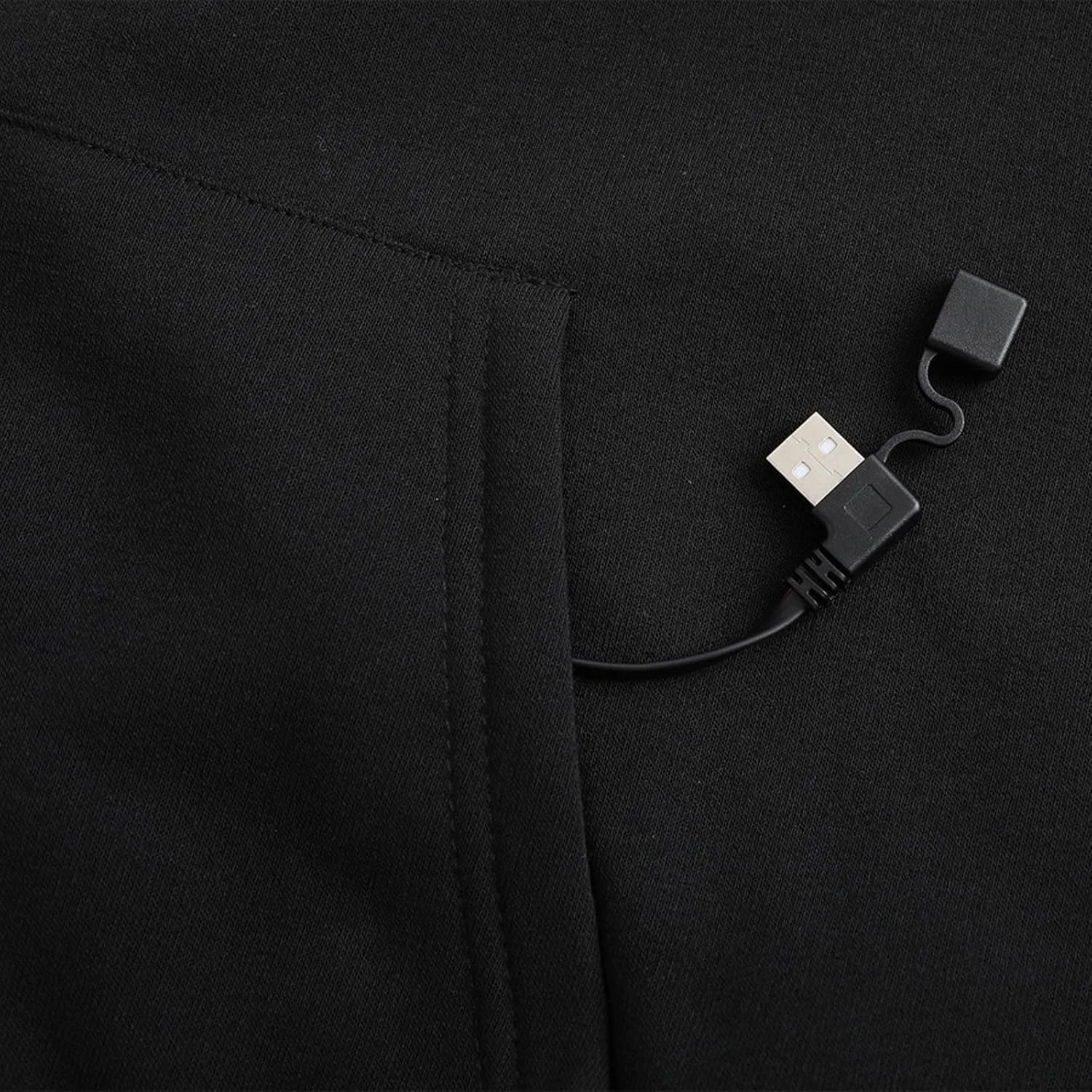 Толстовка с подогревом унисекс, теплая одежда, куртка с подогревом и USB-зарядкой Generic, черный — фото 4