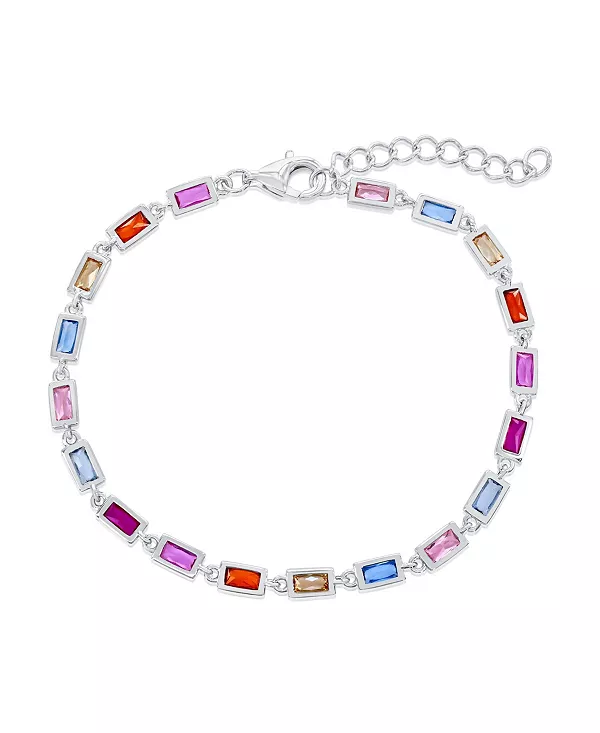 

Браслет из стерлингового серебра с разноцветной прямоугольной оправой Simona, multi