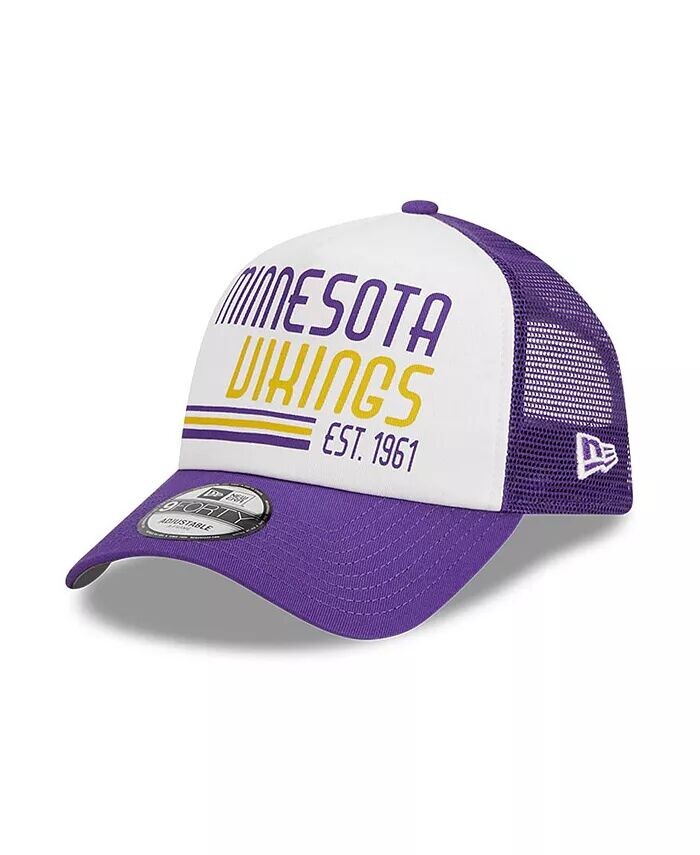 

Мужская белая, фиолетовая кепка Minnesota Vikings Stacked A-Frame Trucker 9FORTY Adjustable New Era