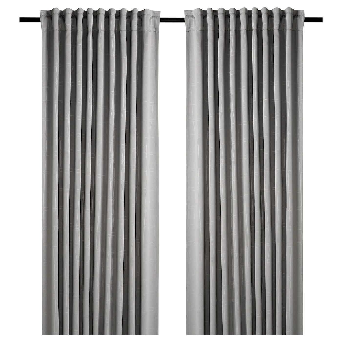 

2 шторы-гардины (затемненные), серые, 145х300 см, PRAKTTIDLÖSA IKEA