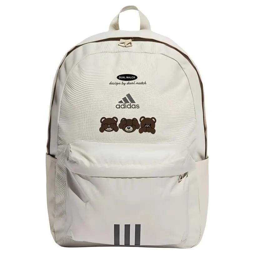 

Adidas Тканевый рюкзак унисекс светло-серый и черный, Cartoon bear