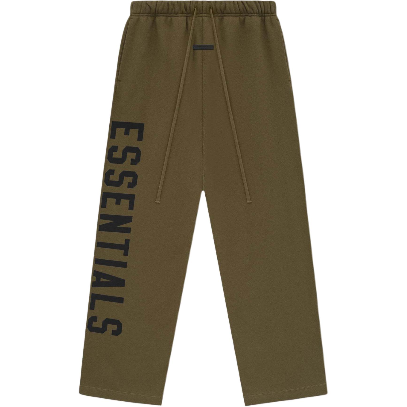 Флисовая свободная спортивная брюки Relaxed Fear Of God Essentials, оливковый — фото 3